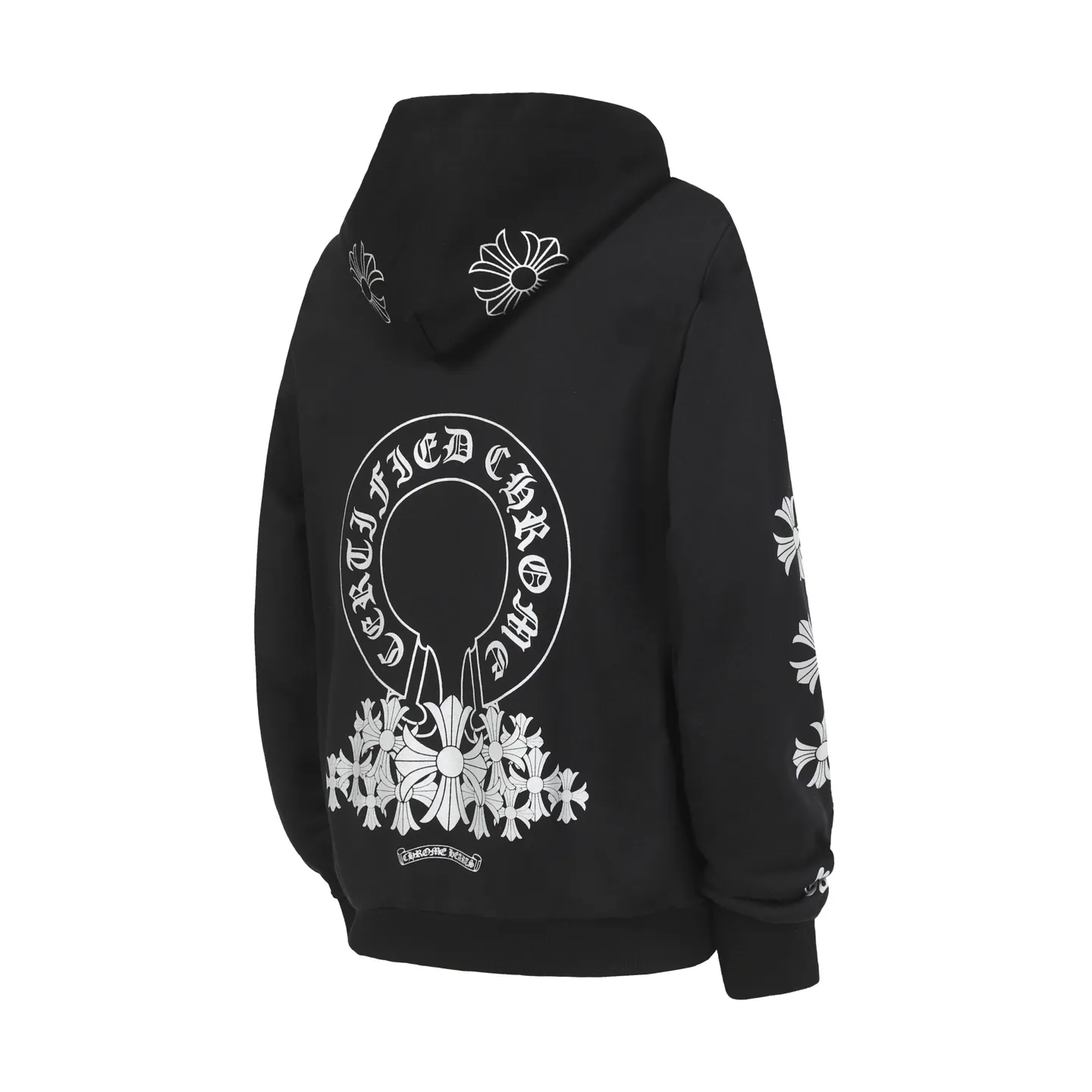 P240 3111 cross-border running quantity model, please do not place an order if you pursue quality - Chrome Hearts/Chrome Hearts Horseshoe Sanskrit printed hooded sweatshirt - High weight, high density and high quality. The wool is soft, delicate and skin-friendly. It feels soft and silky. It has excellent warmth and skin-friendly properties. - Custom-woven and custom-dyed, no color difference. No matter the fabric or workmanship details, it beats the ordinary version on the market. -Colour: black -Size: S M L XL